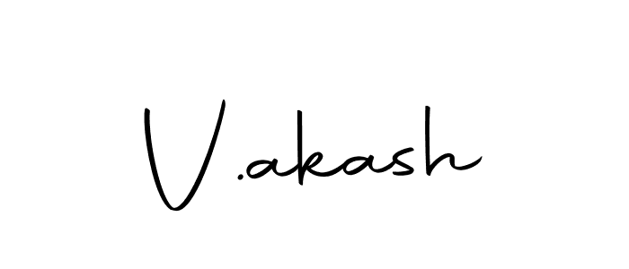 Use a signature maker to create a handwritten signature online. With this signature software, you can design (Autography-DOLnW) your own signature for name V.akash. V.akash signature style 10 images and pictures png