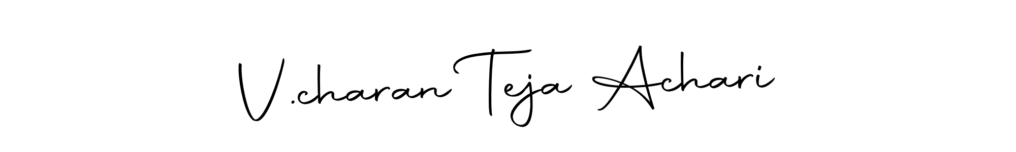 The best way (Autography-DOLnW) to make a short signature is to pick only two or three words in your name. The name V.charan Teja Achari include a total of six letters. For converting this name. V.charan Teja Achari signature style 10 images and pictures png