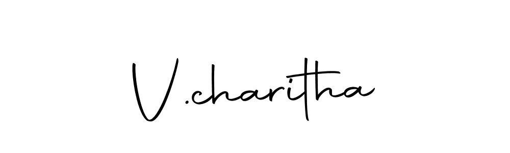 Design your own signature with our free online signature maker. With this signature software, you can create a handwritten (Autography-DOLnW) signature for name V.charitha. V.charitha signature style 10 images and pictures png