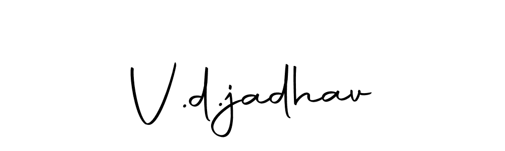 Create a beautiful signature design for name V.d.jadhav. With this signature (Autography-DOLnW) fonts, you can make a handwritten signature for free. V.d.jadhav signature style 10 images and pictures png