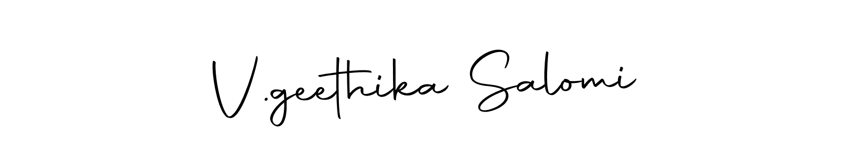 How to make V.geethika Salomi signature? Autography-DOLnW is a professional autograph style. Create handwritten signature for V.geethika Salomi name. V.geethika Salomi signature style 10 images and pictures png