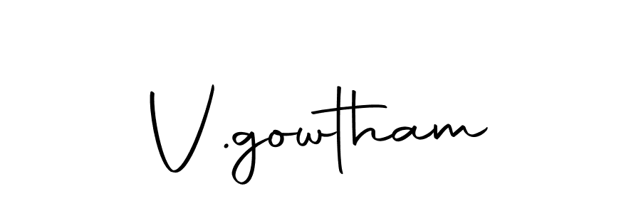 Create a beautiful signature design for name V.gowtham. With this signature (Autography-DOLnW) fonts, you can make a handwritten signature for free. V.gowtham signature style 10 images and pictures png