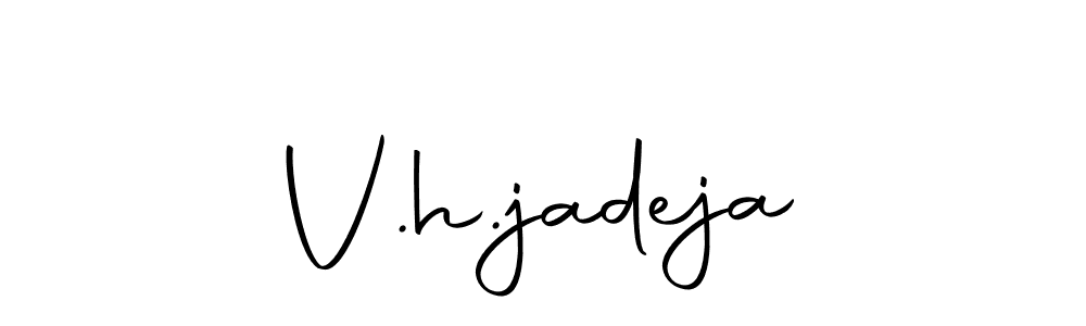 Also we have V.h.jadeja name is the best signature style. Create professional handwritten signature collection using Autography-DOLnW autograph style. V.h.jadeja signature style 10 images and pictures png