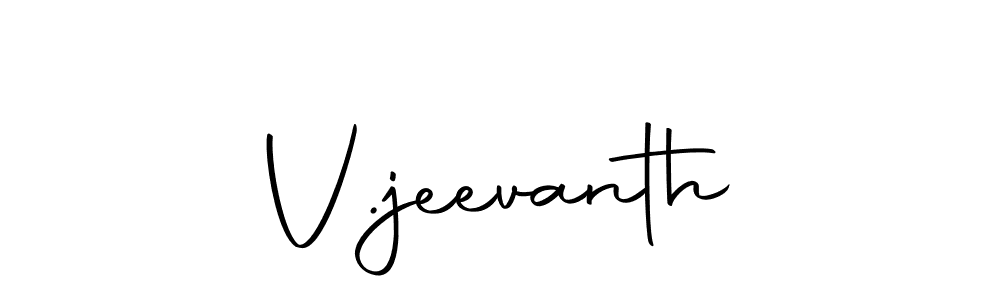 How to make V.jeevanth name signature. Use Autography-DOLnW style for creating short signs online. This is the latest handwritten sign. V.jeevanth signature style 10 images and pictures png