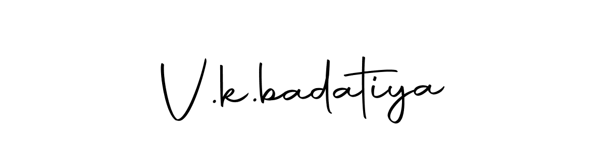 You should practise on your own different ways (Autography-DOLnW) to write your name (V.k.badatiya) in signature. don't let someone else do it for you. V.k.badatiya signature style 10 images and pictures png