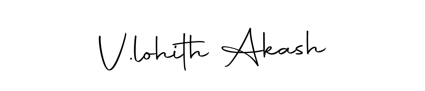 Use a signature maker to create a handwritten signature online. With this signature software, you can design (Autography-DOLnW) your own signature for name V.lohith Akash. V.lohith Akash signature style 10 images and pictures png