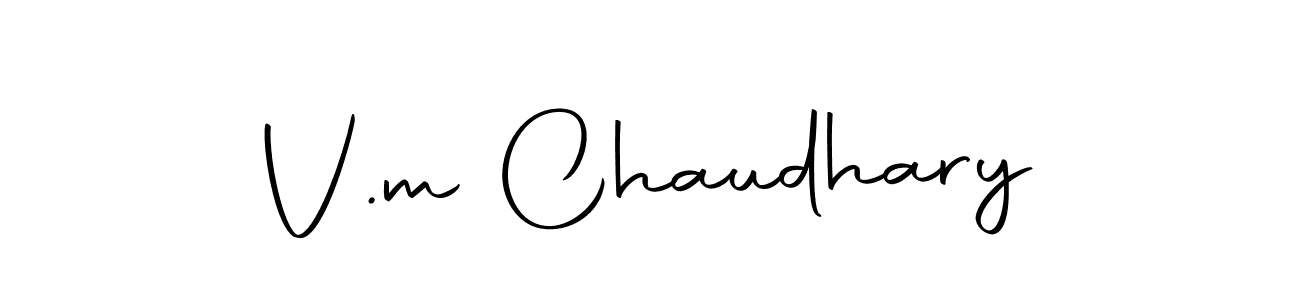 Design your own signature with our free online signature maker. With this signature software, you can create a handwritten (Autography-DOLnW) signature for name V.m Chaudhary. V.m Chaudhary signature style 10 images and pictures png