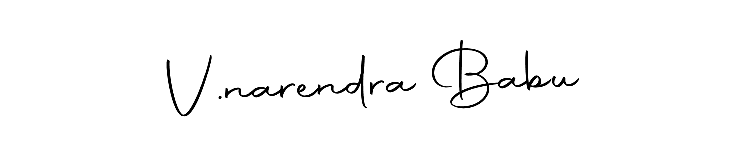 How to make V.narendra Babu name signature. Use Autography-DOLnW style for creating short signs online. This is the latest handwritten sign. V.narendra Babu signature style 10 images and pictures png