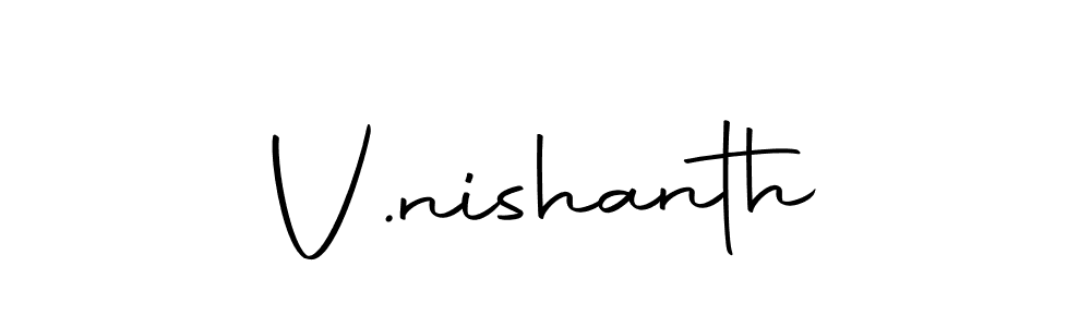 The best way (Autography-DOLnW) to make a short signature is to pick only two or three words in your name. The name V.nishanth include a total of six letters. For converting this name. V.nishanth signature style 10 images and pictures png