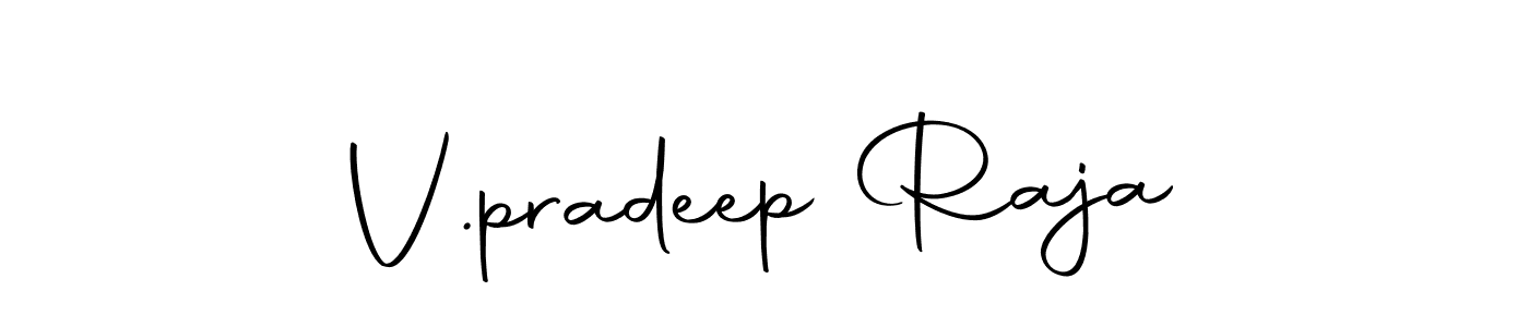 How to make V.pradeep Raja name signature. Use Autography-DOLnW style for creating short signs online. This is the latest handwritten sign. V.pradeep Raja signature style 10 images and pictures png