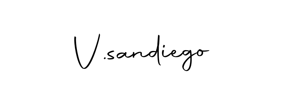 Use a signature maker to create a handwritten signature online. With this signature software, you can design (Autography-DOLnW) your own signature for name V.sandiego. V.sandiego signature style 10 images and pictures png