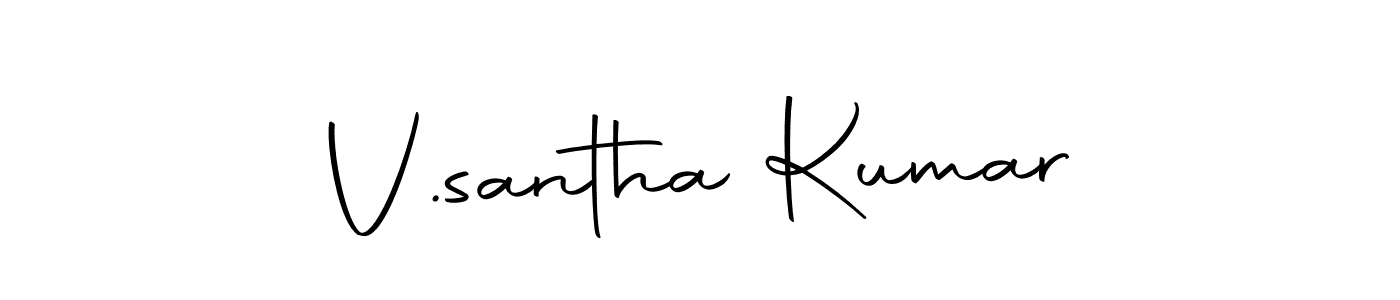 Use a signature maker to create a handwritten signature online. With this signature software, you can design (Autography-DOLnW) your own signature for name V.santha Kumar. V.santha Kumar signature style 10 images and pictures png