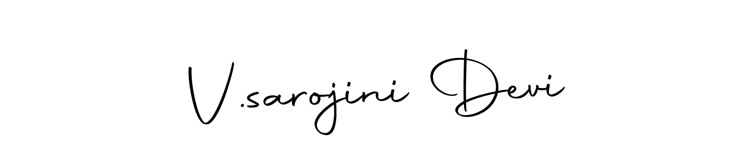 Use a signature maker to create a handwritten signature online. With this signature software, you can design (Autography-DOLnW) your own signature for name V.sarojini Devi. V.sarojini Devi signature style 10 images and pictures png