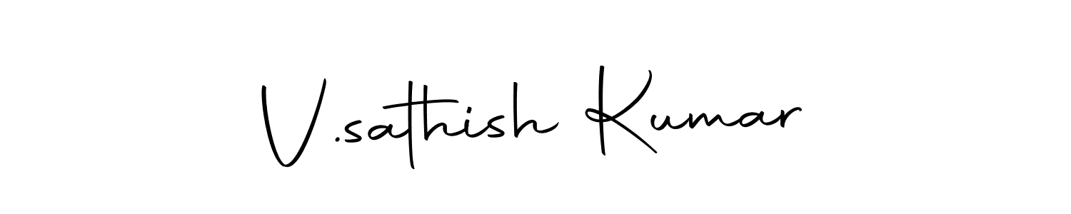 You can use this online signature creator to create a handwritten signature for the name V.sathish Kumar. This is the best online autograph maker. V.sathish Kumar signature style 10 images and pictures png