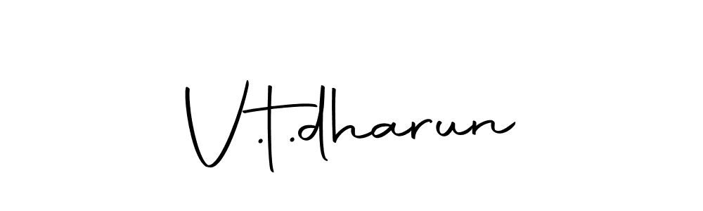 Use a signature maker to create a handwritten signature online. With this signature software, you can design (Autography-DOLnW) your own signature for name V.t.dharun. V.t.dharun signature style 10 images and pictures png