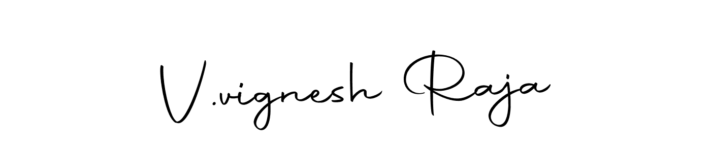 How to make V.vignesh Raja name signature. Use Autography-DOLnW style for creating short signs online. This is the latest handwritten sign. V.vignesh Raja signature style 10 images and pictures png