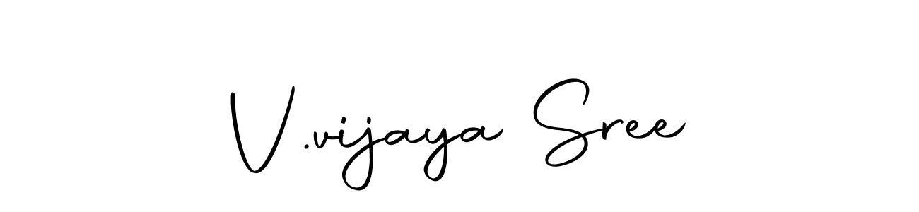 How to make V.vijaya Sree name signature. Use Autography-DOLnW style for creating short signs online. This is the latest handwritten sign. V.vijaya Sree signature style 10 images and pictures png