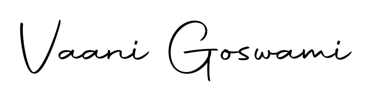 The Autography-DOLnW font gives name Vaani Goswami a signature that looks effortless yet distinguished. Download high-res PNG instantly. Vaani Goswami signature style 10 images and pictures png