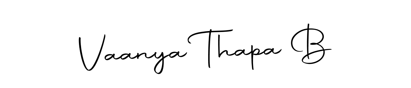 The best way (Autography-DOLnW) to make a short signature is to pick only two or three words in your name. The name Vaanya Thapa B include a total of six letters. For converting this name. Vaanya Thapa B signature style 10 images and pictures png