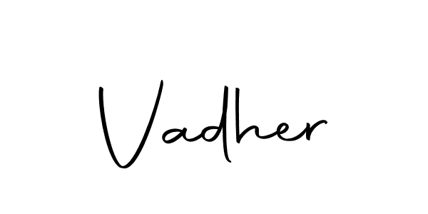 How to make Vadher signature? Autography-DOLnW is a professional autograph style. Create handwritten signature for Vadher name. Vadher signature style 10 images and pictures png