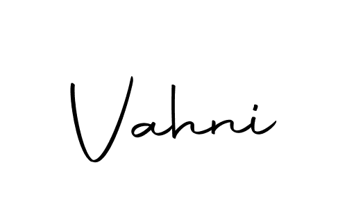 Create a beautiful signature design for name Vahni. With this signature (Autography-DOLnW) fonts, you can make a handwritten signature for free. Vahni signature style 10 images and pictures png