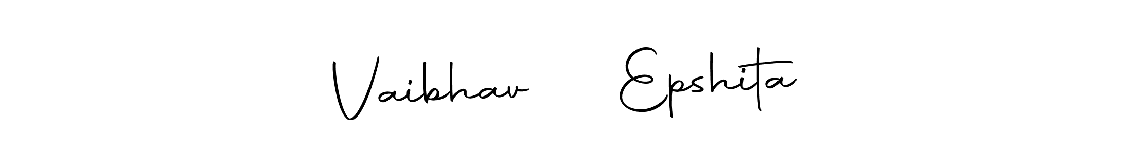 The best way (Autography-DOLnW) to make a short signature is to pick only two or three words in your name. The name Vaibhav ❤️ Epshita include a total of six letters. For converting this name. Vaibhav ❤️ Epshita signature style 10 images and pictures png