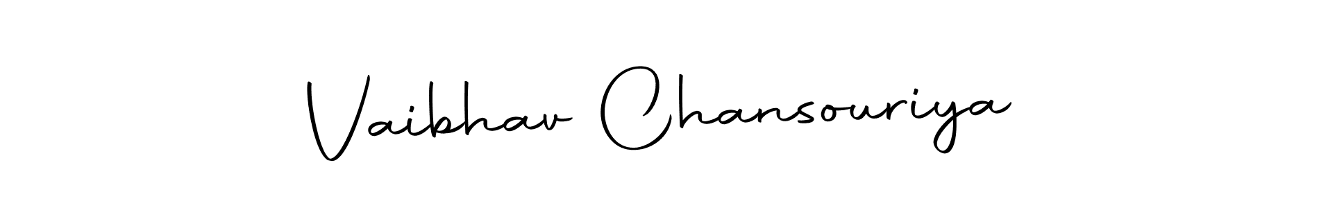How to make Vaibhav Chansouriya name signature. Use Autography-DOLnW style for creating short signs online. This is the latest handwritten sign. Vaibhav Chansouriya signature style 10 images and pictures png