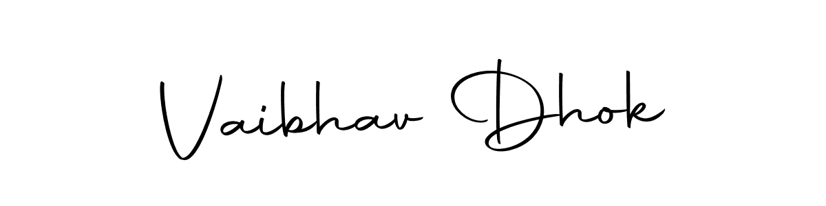 Also we have Vaibhav Dhok name is the best signature style. Create professional handwritten signature collection using Autography-DOLnW autograph style. Vaibhav Dhok signature style 10 images and pictures png