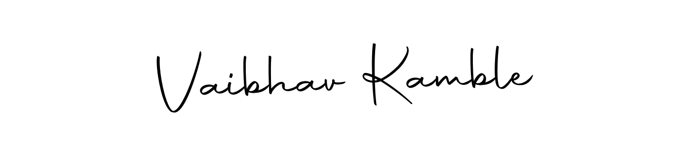 How to make Vaibhav Kamble name signature. Use Autography-DOLnW style for creating short signs online. This is the latest handwritten sign. Vaibhav Kamble signature style 10 images and pictures png