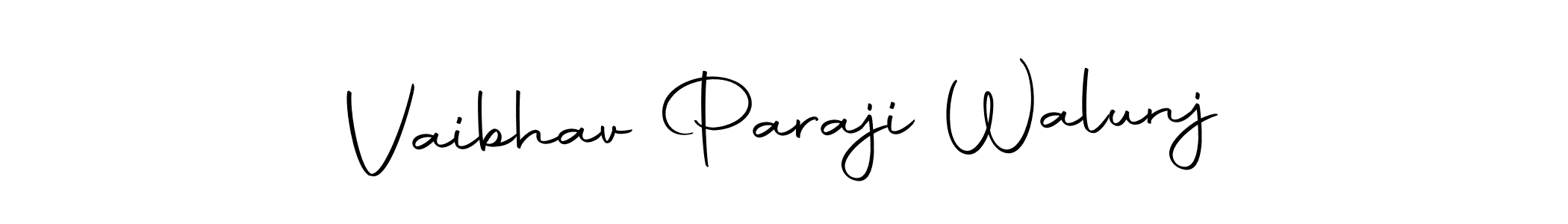 The best way (Autography-DOLnW) to make a short signature is to pick only two or three words in your name. The name Vaibhav Paraji Walunj include a total of six letters. For converting this name. Vaibhav Paraji Walunj signature style 10 images and pictures png