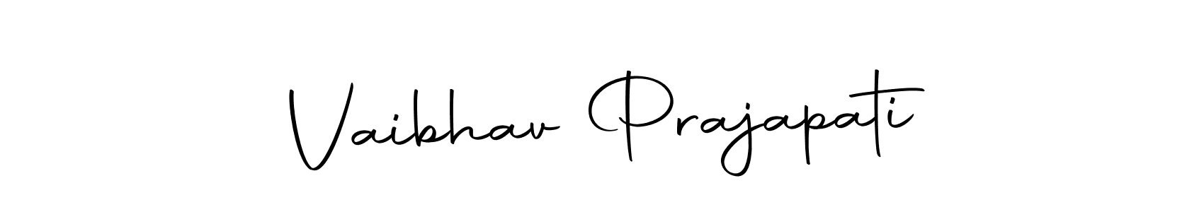 How to make Vaibhav Prajapati name signature. Use Autography-DOLnW style for creating short signs online. This is the latest handwritten sign. Vaibhav Prajapati signature style 10 images and pictures png