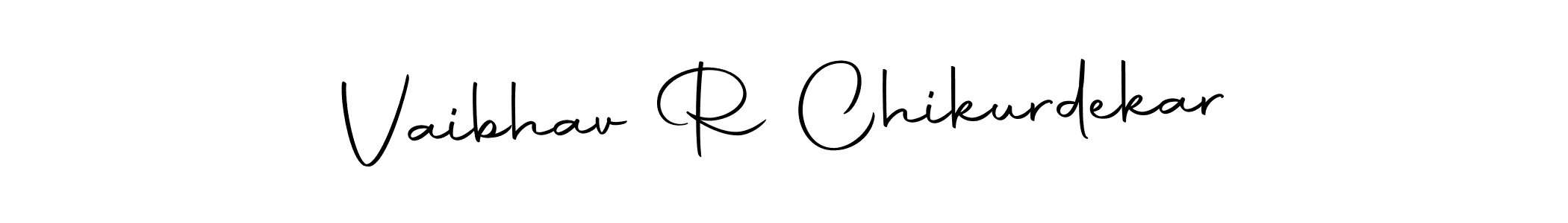 How to make Vaibhav R Chikurdekar name signature. Use Autography-DOLnW style for creating short signs online. This is the latest handwritten sign. Vaibhav R Chikurdekar signature style 10 images and pictures png