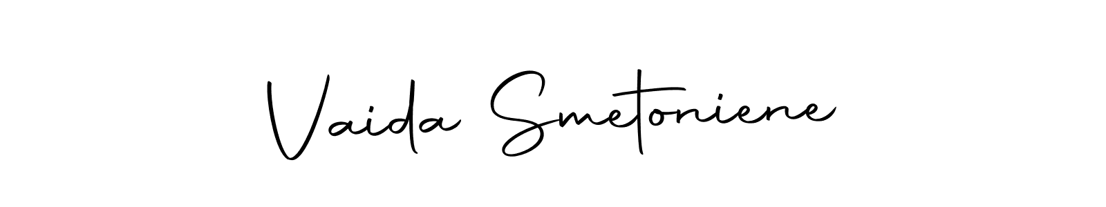 How to make Vaida Smetoniene name signature. Use Autography-DOLnW style for creating short signs online. This is the latest handwritten sign. Vaida Smetoniene signature style 10 images and pictures png
