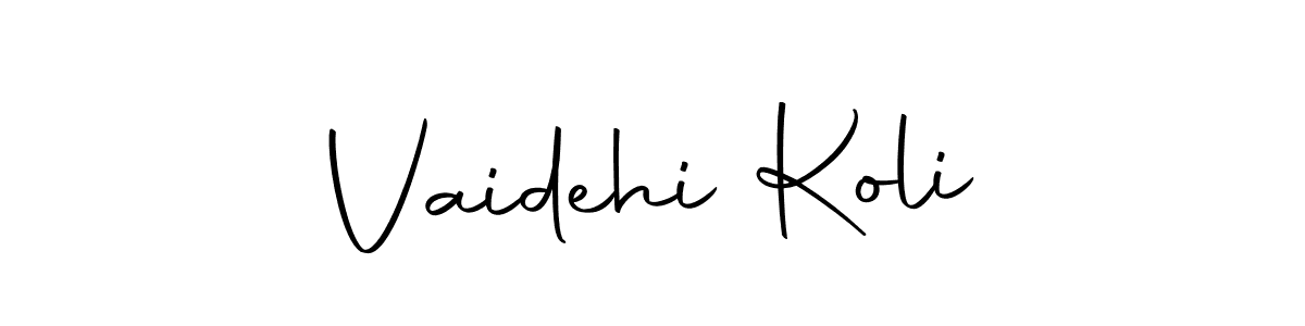 You can use this online signature creator to create a handwritten signature for the name Vaidehi Koli. This is the best online autograph maker. Vaidehi Koli signature style 10 images and pictures png