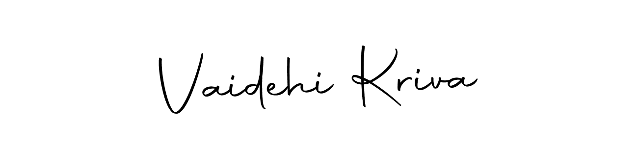 Create a beautiful signature design for name Vaidehi Kriva. With this signature (Autography-DOLnW) fonts, you can make a handwritten signature for free. Vaidehi Kriva signature style 10 images and pictures png