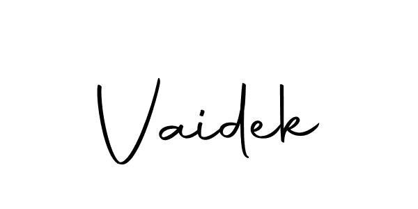 Make a beautiful signature design for name Vaidek. With this signature (Autography-DOLnW) style, you can create a handwritten signature for free. Vaidek signature style 10 images and pictures png