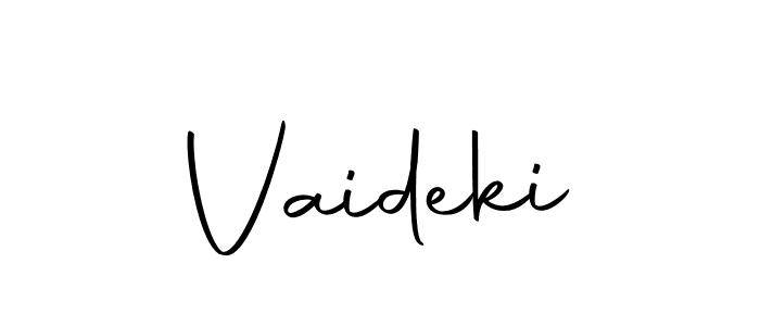 How to make Vaideki signature? Autography-DOLnW is a professional autograph style. Create handwritten signature for Vaideki name. Vaideki signature style 10 images and pictures png