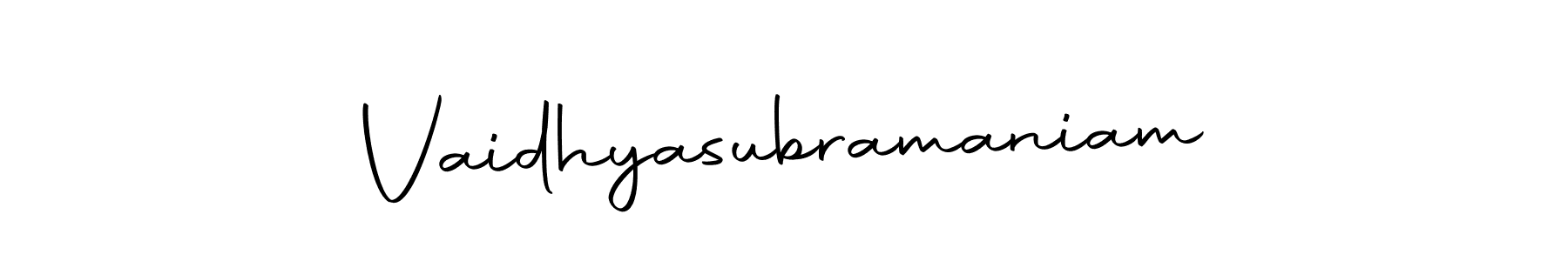Use a signature maker to create a handwritten signature online. With this signature software, you can design (Autography-DOLnW) your own signature for name Vaidhyasubramaniam. Vaidhyasubramaniam signature style 10 images and pictures png