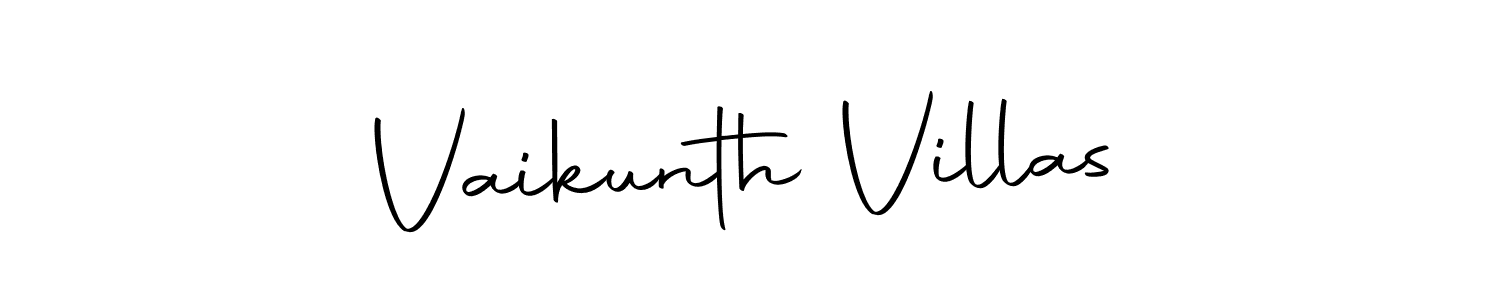 Create a beautiful signature design for name Vaikunth Villas. With this signature (Autography-DOLnW) fonts, you can make a handwritten signature for free. Vaikunth Villas signature style 10 images and pictures png