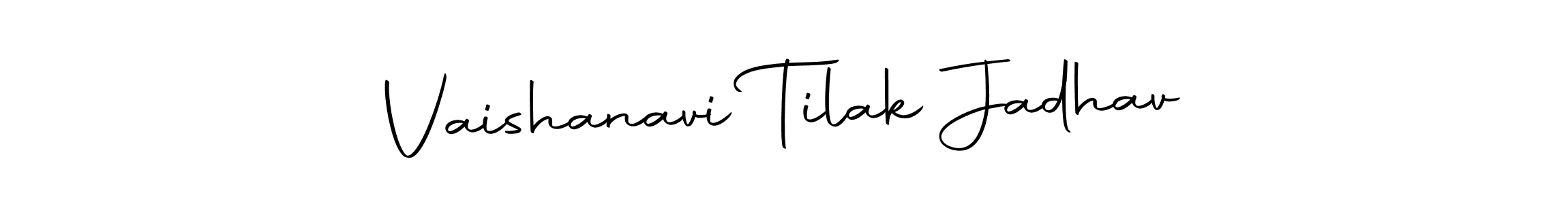 The best way (Autography-DOLnW) to make a short signature is to pick only two or three words in your name. The name Vaishanavi Tilak Jadhav include a total of six letters. For converting this name. Vaishanavi Tilak Jadhav signature style 10 images and pictures png