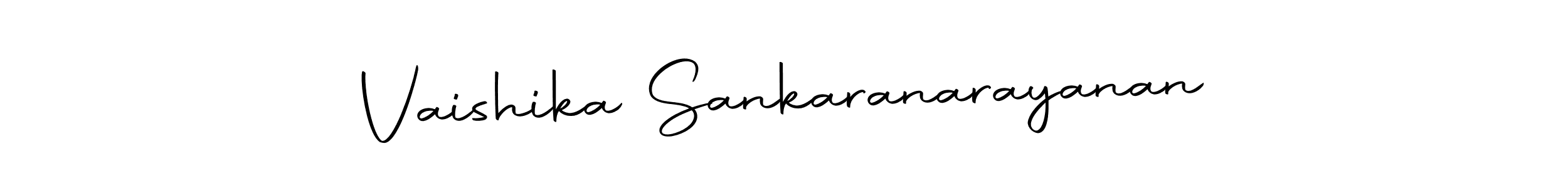 Create a beautiful signature design for name Vaishika Sankaranarayanan. With this signature (Autography-DOLnW) fonts, you can make a handwritten signature for free. Vaishika Sankaranarayanan signature style 10 images and pictures png