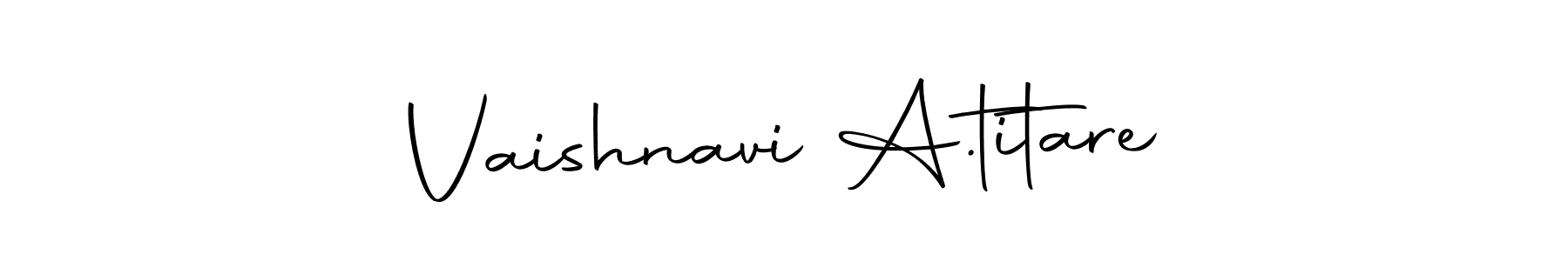 The best way (Autography-DOLnW) to make a short signature is to pick only two or three words in your name. The name Vaishnavi A.titare include a total of six letters. For converting this name. Vaishnavi A.titare signature style 10 images and pictures png