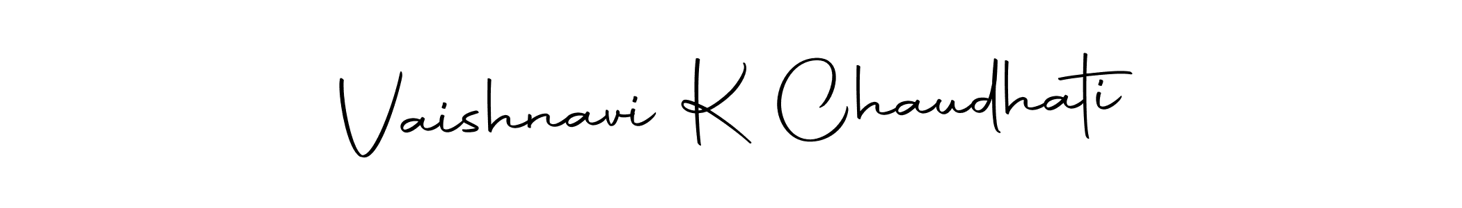 How to make Vaishnavi K Chaudhati name signature. Use Autography-DOLnW style for creating short signs online. This is the latest handwritten sign. Vaishnavi K Chaudhati signature style 10 images and pictures png