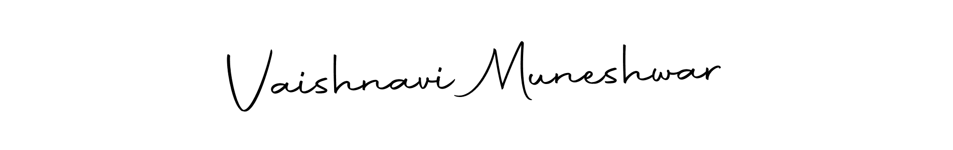 How to make Vaishnavi Muneshwar name signature. Use Autography-DOLnW style for creating short signs online. This is the latest handwritten sign. Vaishnavi Muneshwar signature style 10 images and pictures png