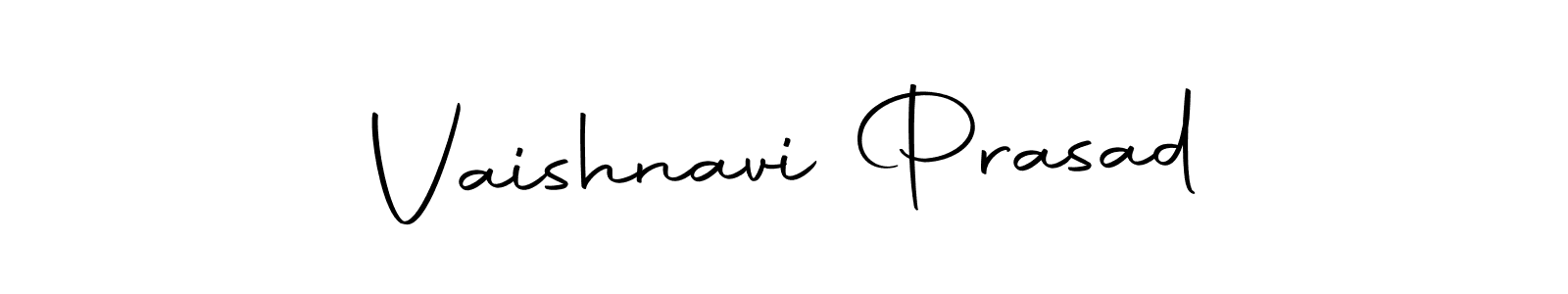 How to make Vaishnavi Prasad name signature. Use Autography-DOLnW style for creating short signs online. This is the latest handwritten sign. Vaishnavi Prasad signature style 10 images and pictures png