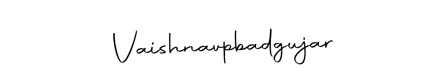 How to make Vaishnavpbadgujar name signature. Use Autography-DOLnW style for creating short signs online. This is the latest handwritten sign. Vaishnavpbadgujar signature style 10 images and pictures png