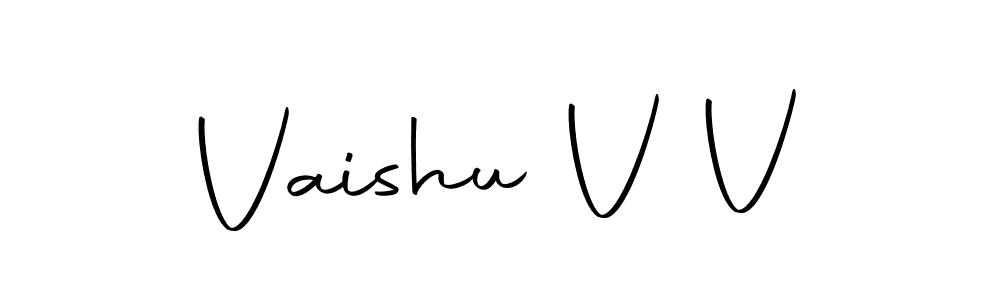The best way (Autography-DOLnW) to make a short signature is to pick only two or three words in your name. The name Vaishu V V include a total of six letters. For converting this name. Vaishu V V signature style 10 images and pictures png