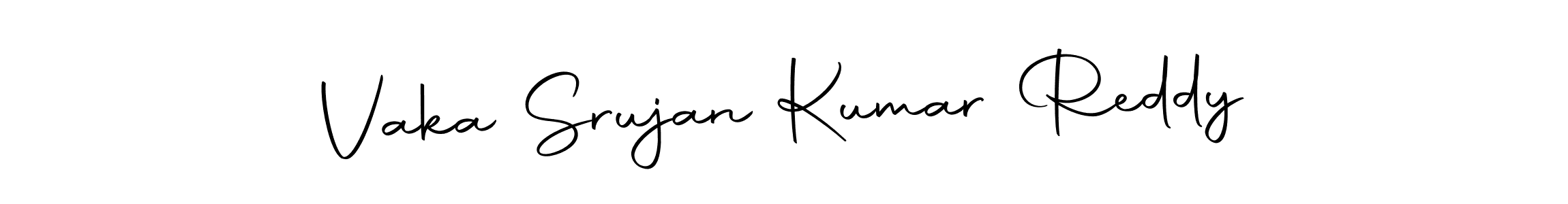 How to make Vaka Srujan Kumar Reddy name signature. Use Autography-DOLnW style for creating short signs online. This is the latest handwritten sign. Vaka Srujan Kumar Reddy signature style 10 images and pictures png