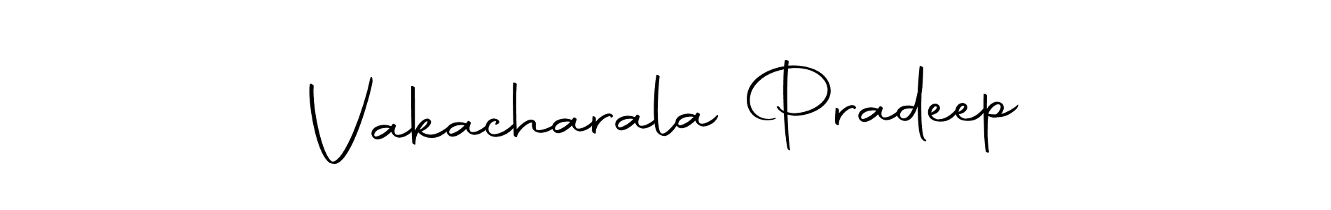 How to make Vakacharala Pradeep name signature. Use Autography-DOLnW style for creating short signs online. This is the latest handwritten sign. Vakacharala Pradeep signature style 10 images and pictures png