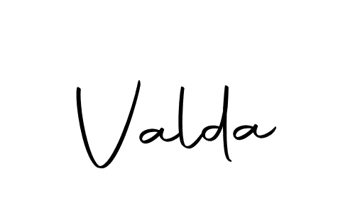 Design your own signature with our free online signature maker. With this signature software, you can create a handwritten (Autography-DOLnW) signature for name Valda. Valda signature style 10 images and pictures png